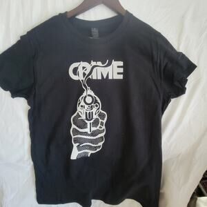 Crime  band t shirt Ladies Large  Black